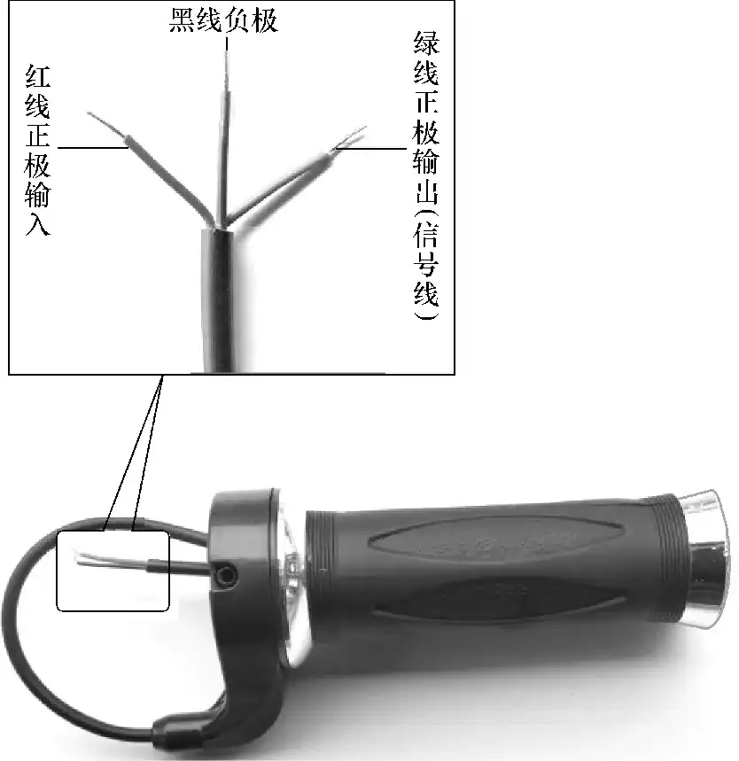 安装调速转把引线连接示意图